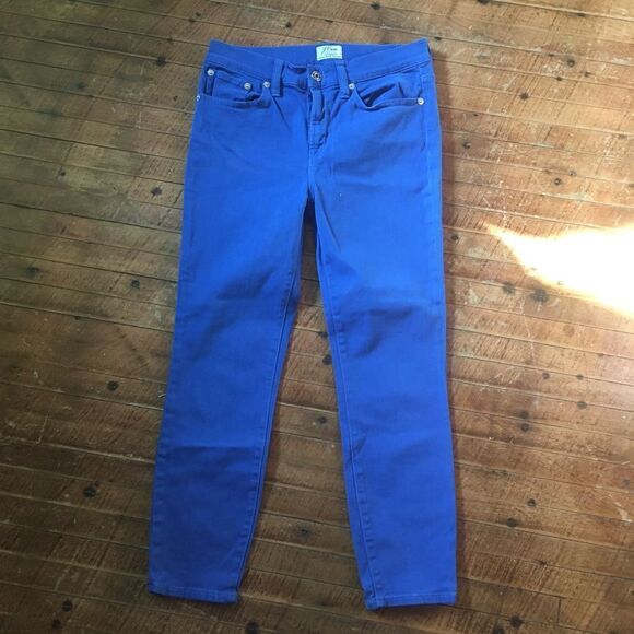 J Crew royal blue Lookout high rise skinny 26P cropped jeans - Picture 2 of 4